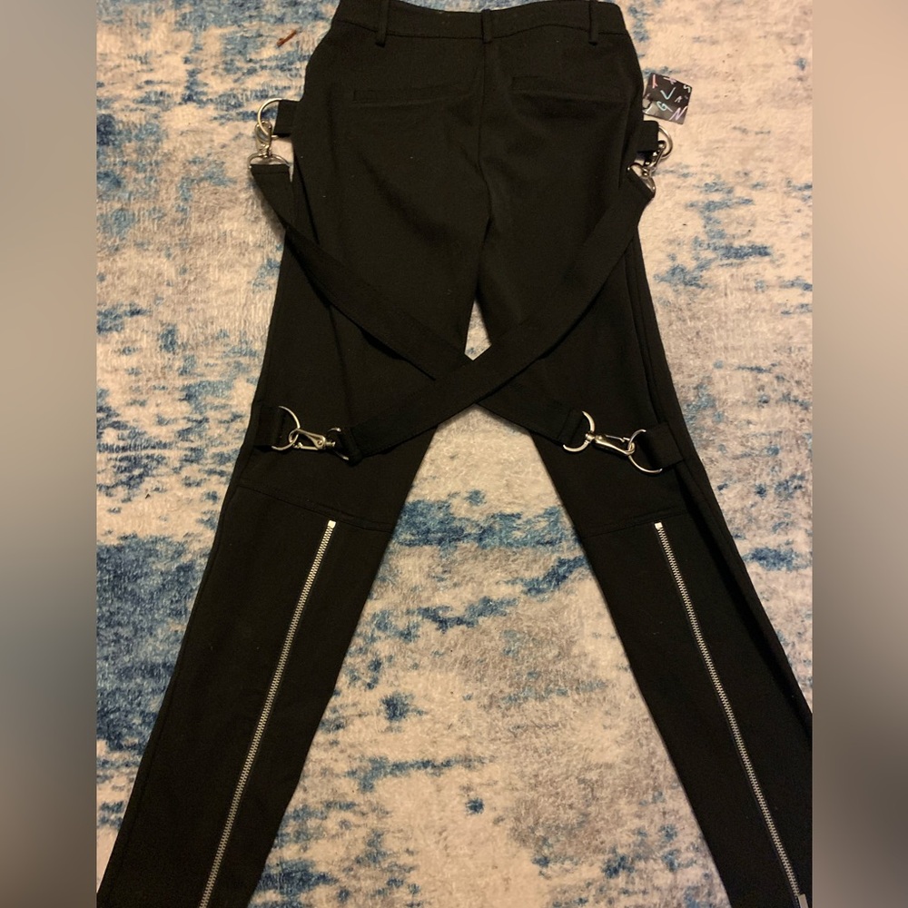 Nasty Gal Black Trousers with Metallic Details